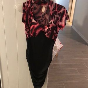 Black and pink dress